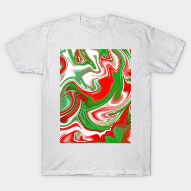 Italian Pride Abstract Marble Pattern T-Shirt by Art by Deborah Camp